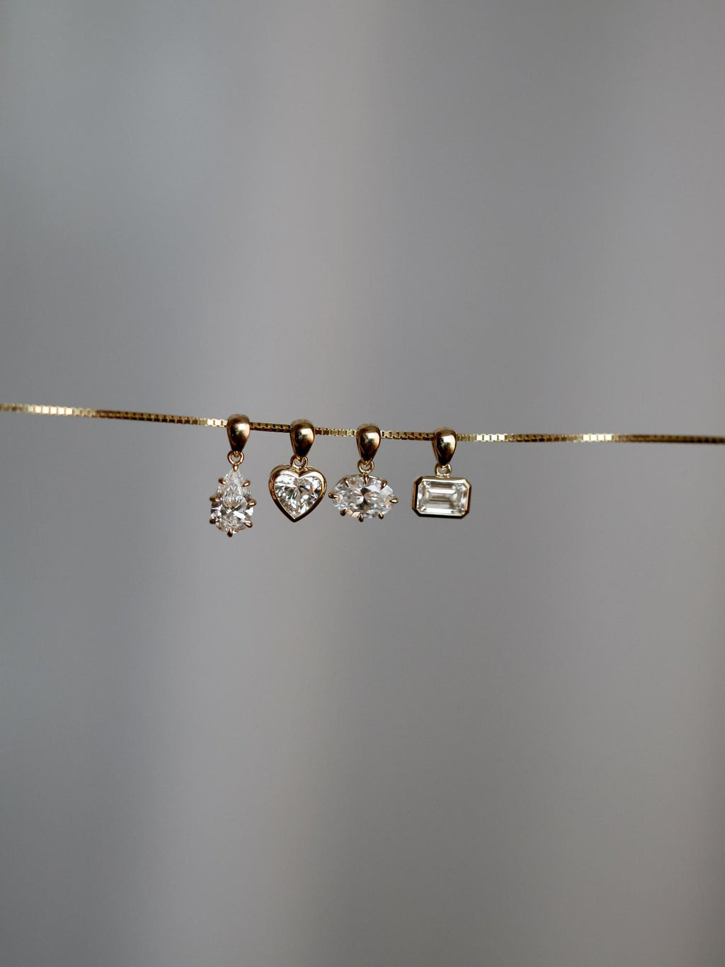 Horizontal Emerald Diamond Necklace | East-West Bezel Set Pendant Necklace