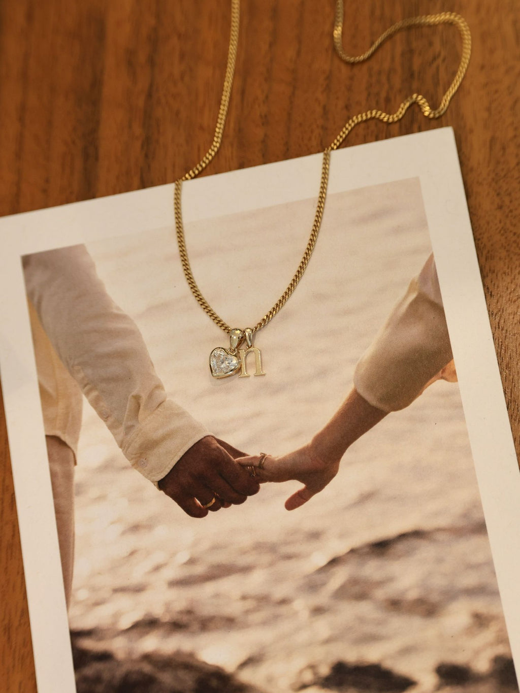 Heart Diamond Bezel Pendant Necklace | Yellow Gold Solitaire Necklace | Gift For Her