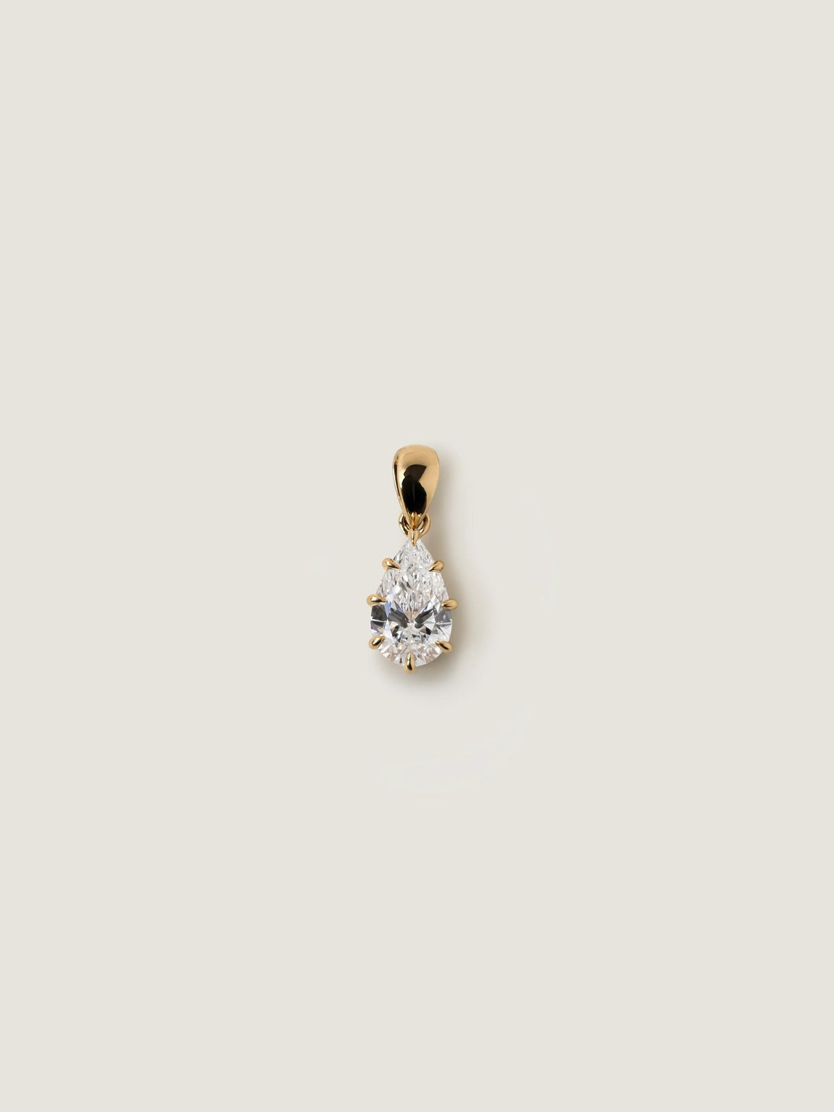 Pear Diamond Pendant Necklace | Multi Prong Teardrop Solitaire Necklace | valentine Gift