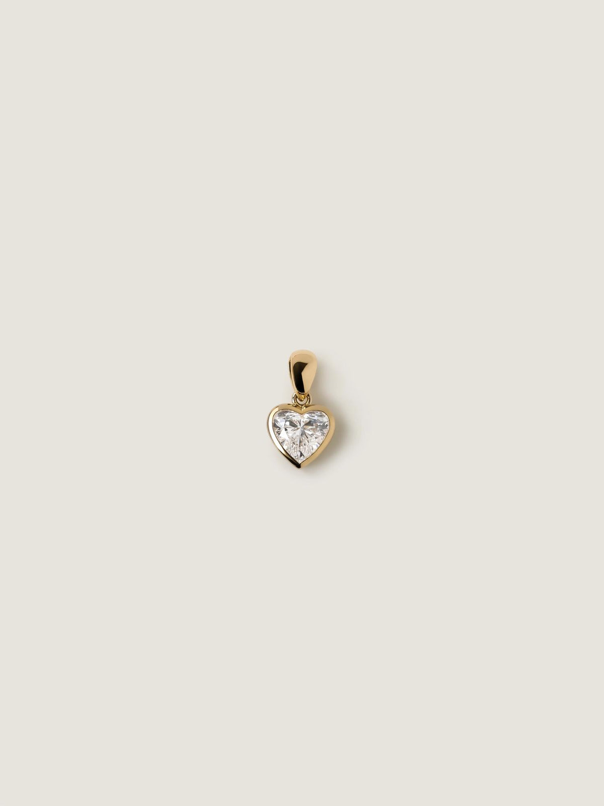 Heart Diamond Bezel Pendant Necklace | Yellow Gold Solitaire Necklace | Gift For Her