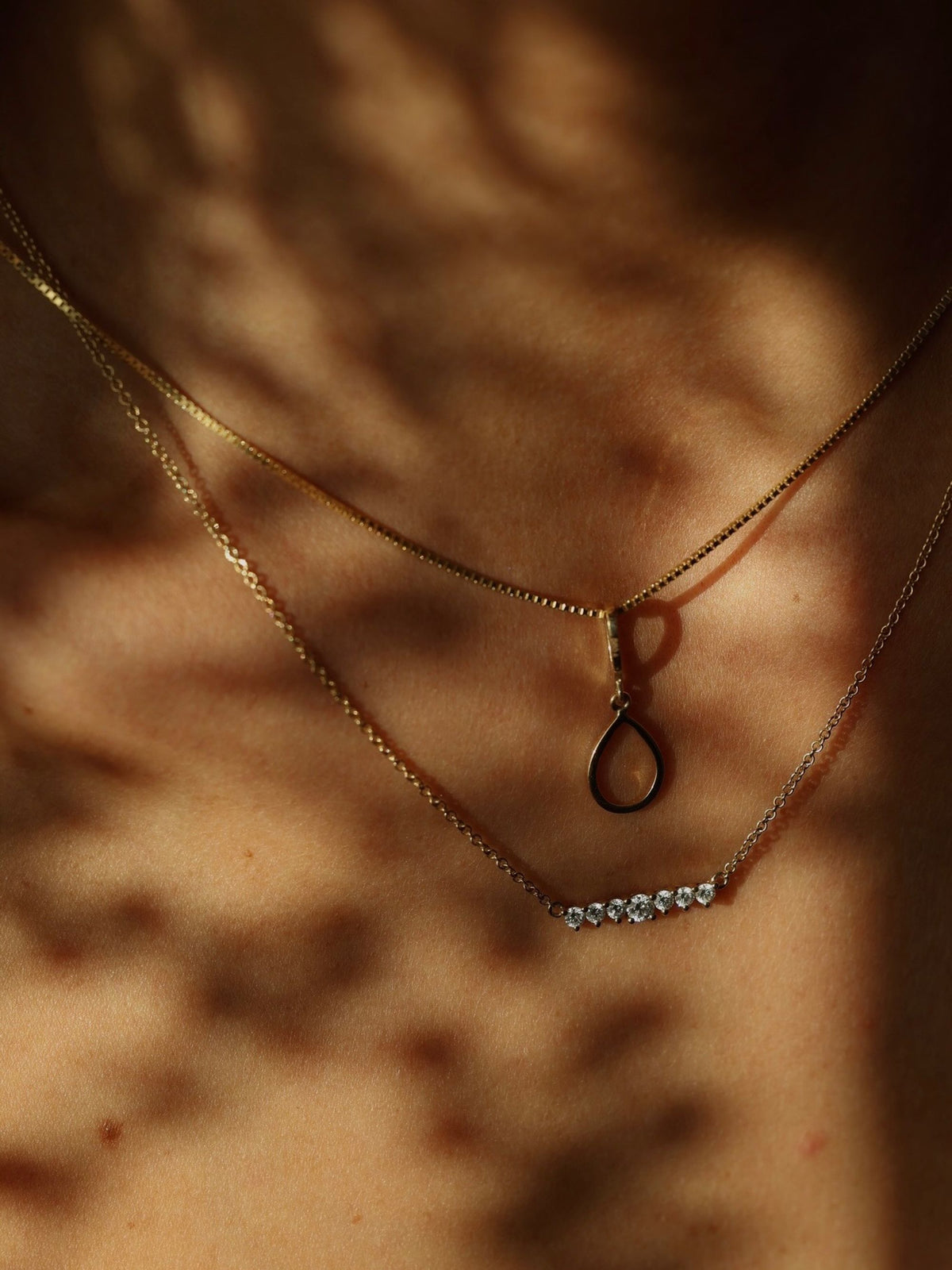 Round Diamond Bar Necklace | | Curved Diamond Smile Pendent | Wedding Jewelry