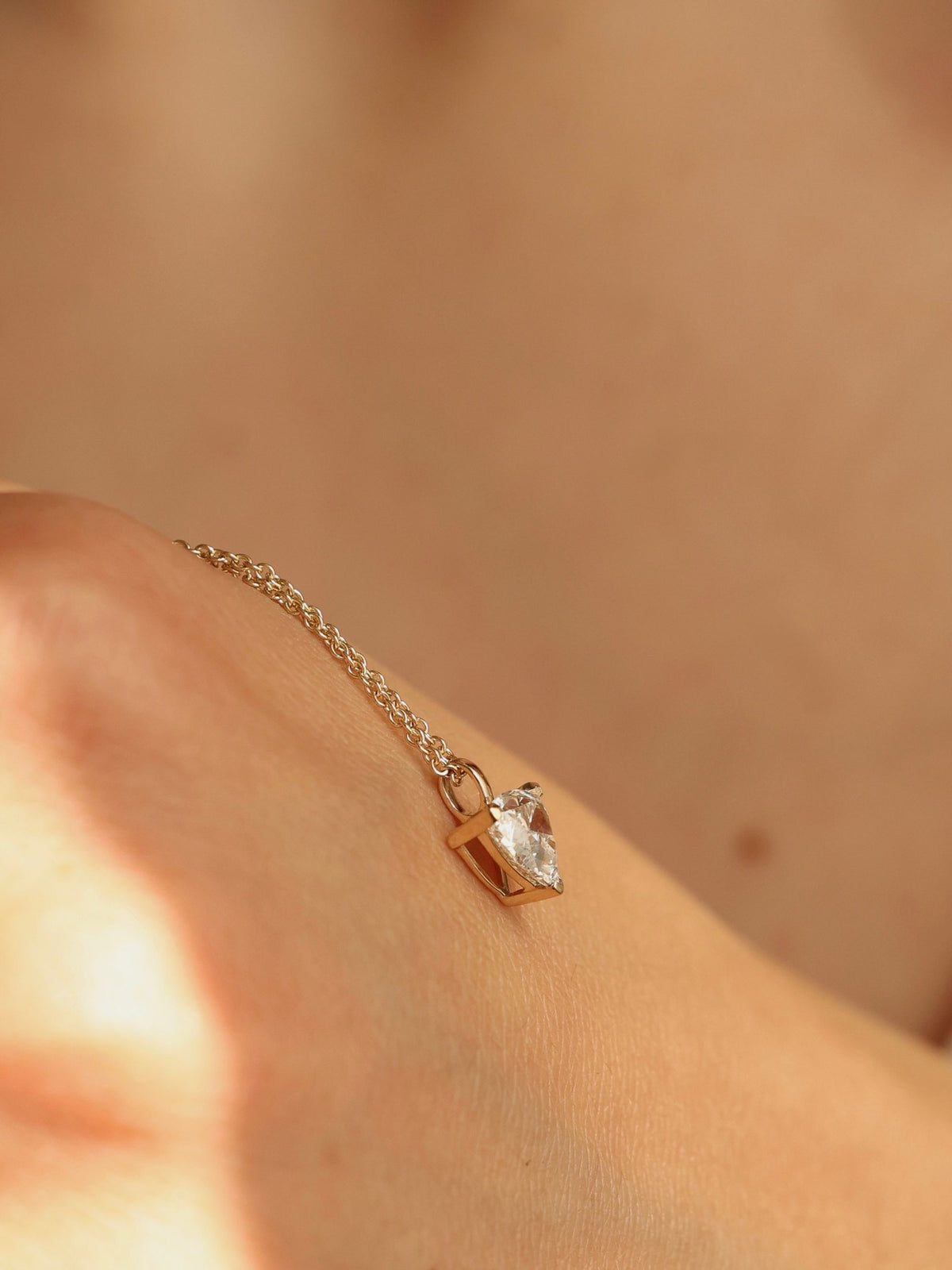 Trillion Cut Diamond Solitaire Pendant Necklace | Minimalist Triangular Pendent