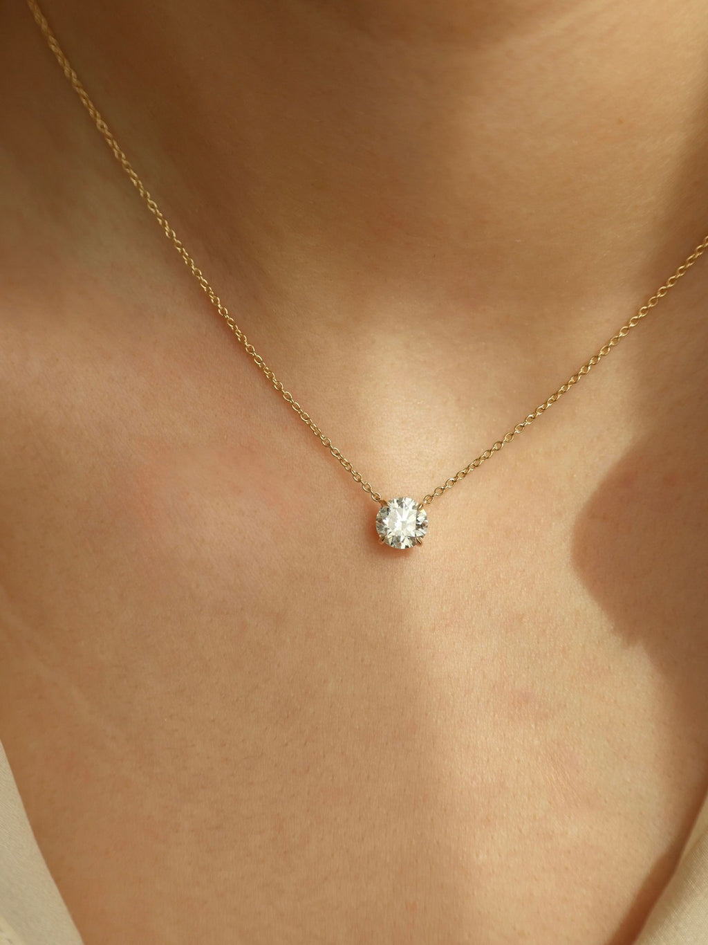 2 Ct Round Brilliant Diamond Pendant Necklace | Classic Solitaire  Necklace