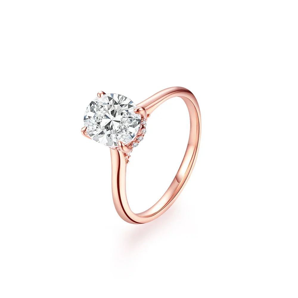 VVS1 2.5 CT Oval Cut Moissanite Engagement Ring