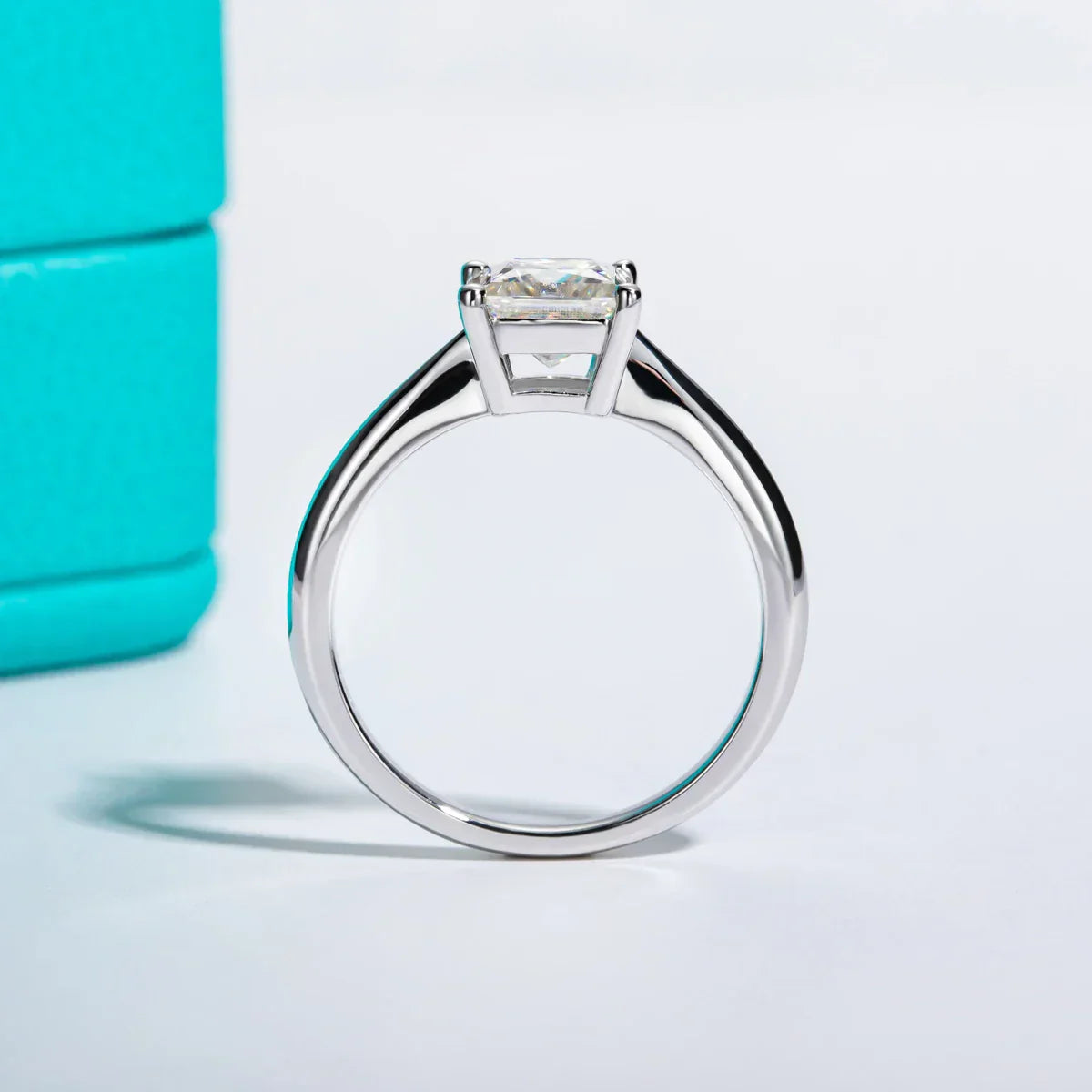 1.2CT Princess Cut D Color Moissanite Engagement Ring