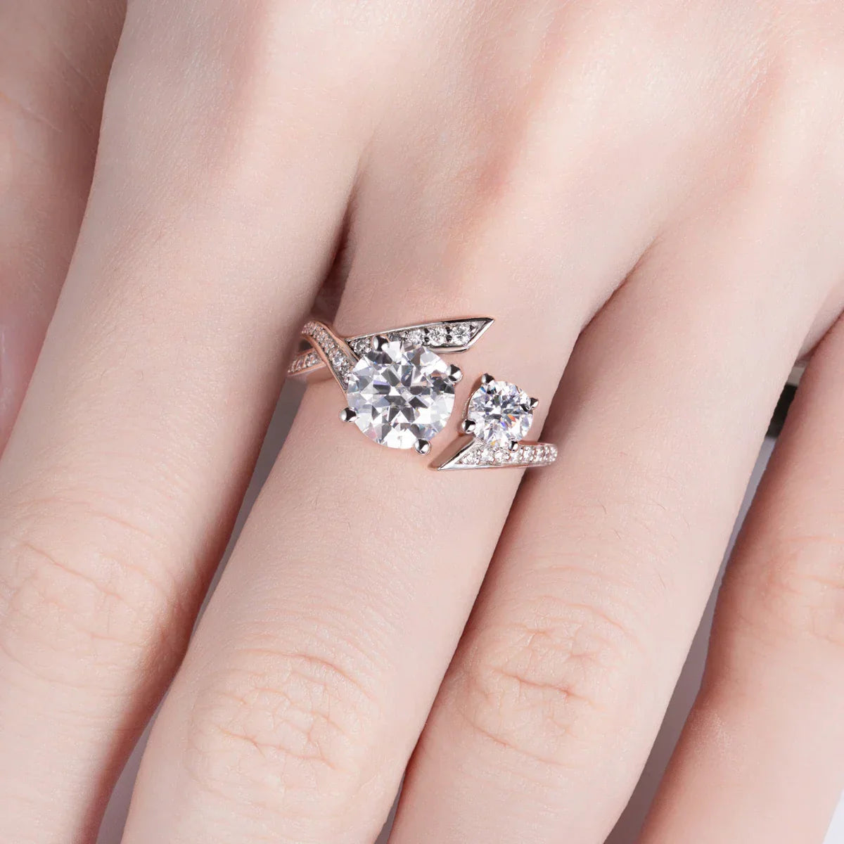 2 CT Moissanite Engagement Adjustable Ring