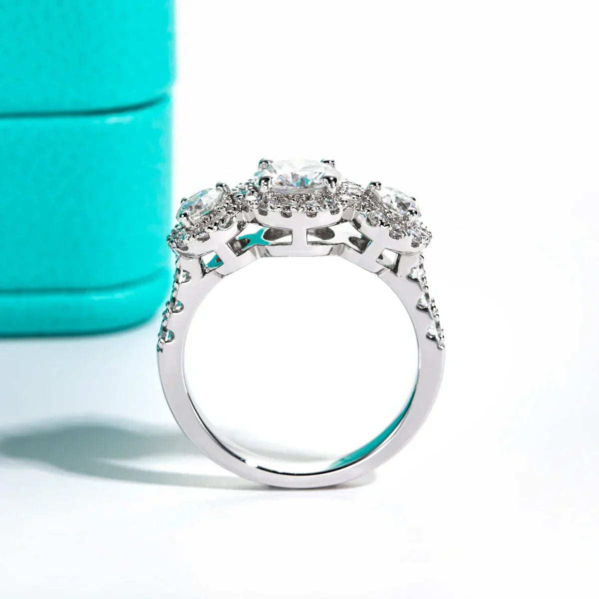 2.22 CTTW D Color Moissanite Engagement Ring