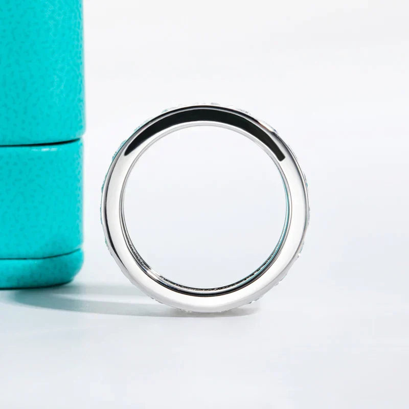 2.1 CTTW Moissanite Eternity Wedding Band