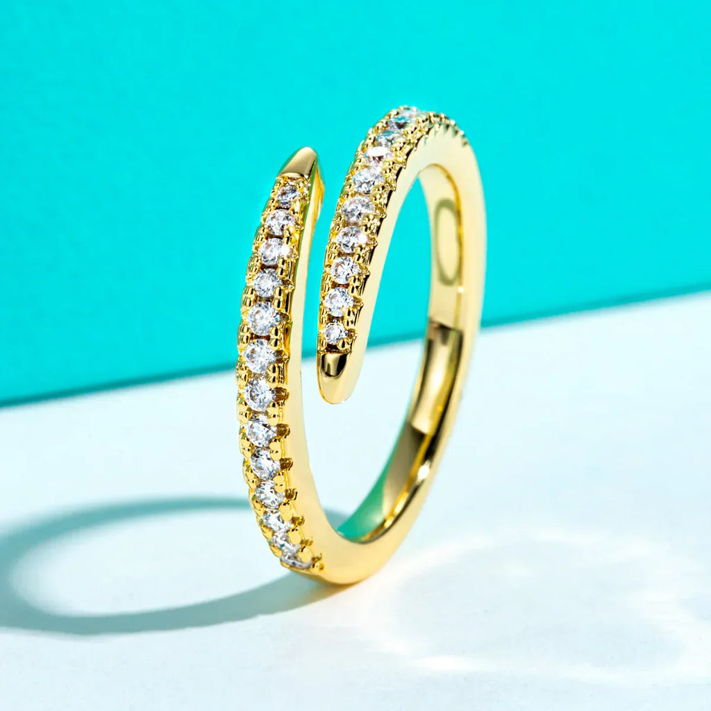 1.5mm VVS1 Adjustable Moissanite Band | 18K Gold Plated