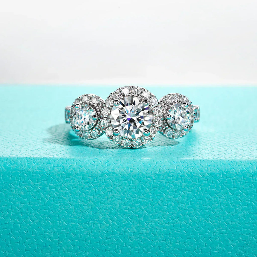 2.22 CTTW D Color Moissanite Engagement Ring