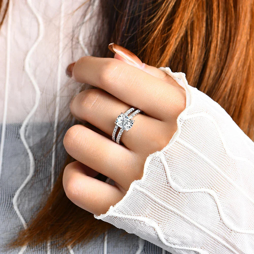 3.5CT Oval Cut Moissanite Engagement Ring
