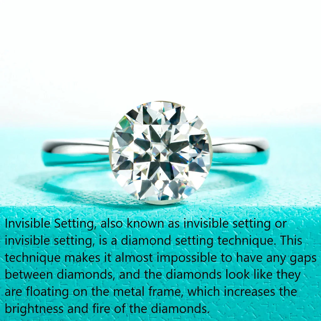 2CT/3CT Round Cut Moissanite Engagement Ring