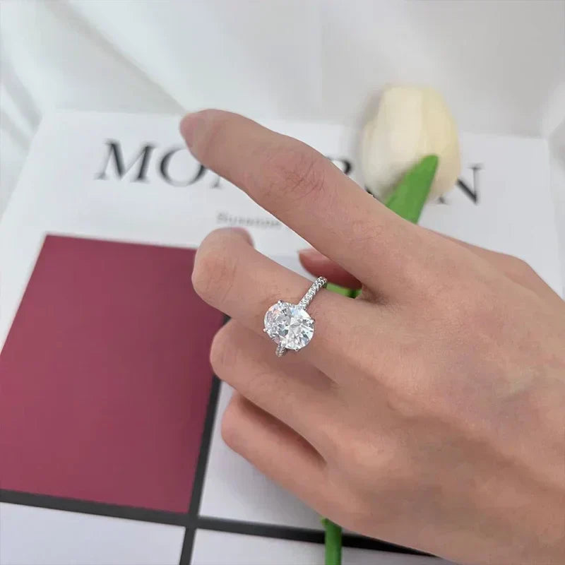 3 CT Oval Cut Moissanite Engagement Ring