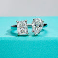4.5 CTTW Radiant & Pear Cut Twins Moissanite Engagement Ring