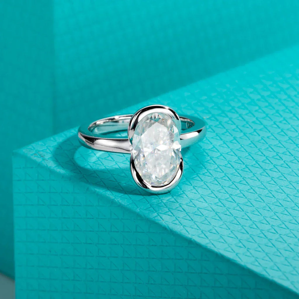 3 CT Oval Cut Moissanite Engagement Ring