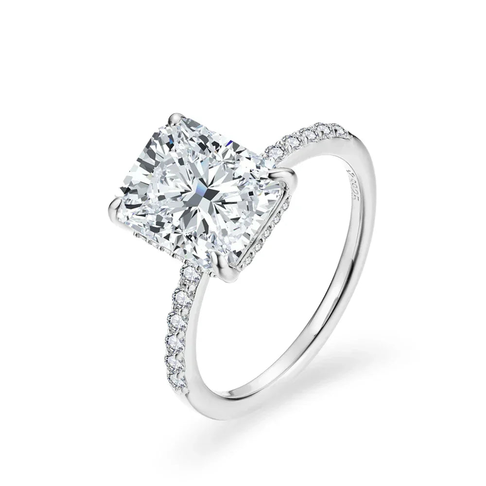 4 CT Radiant Cut Moissanite Engagement Ring