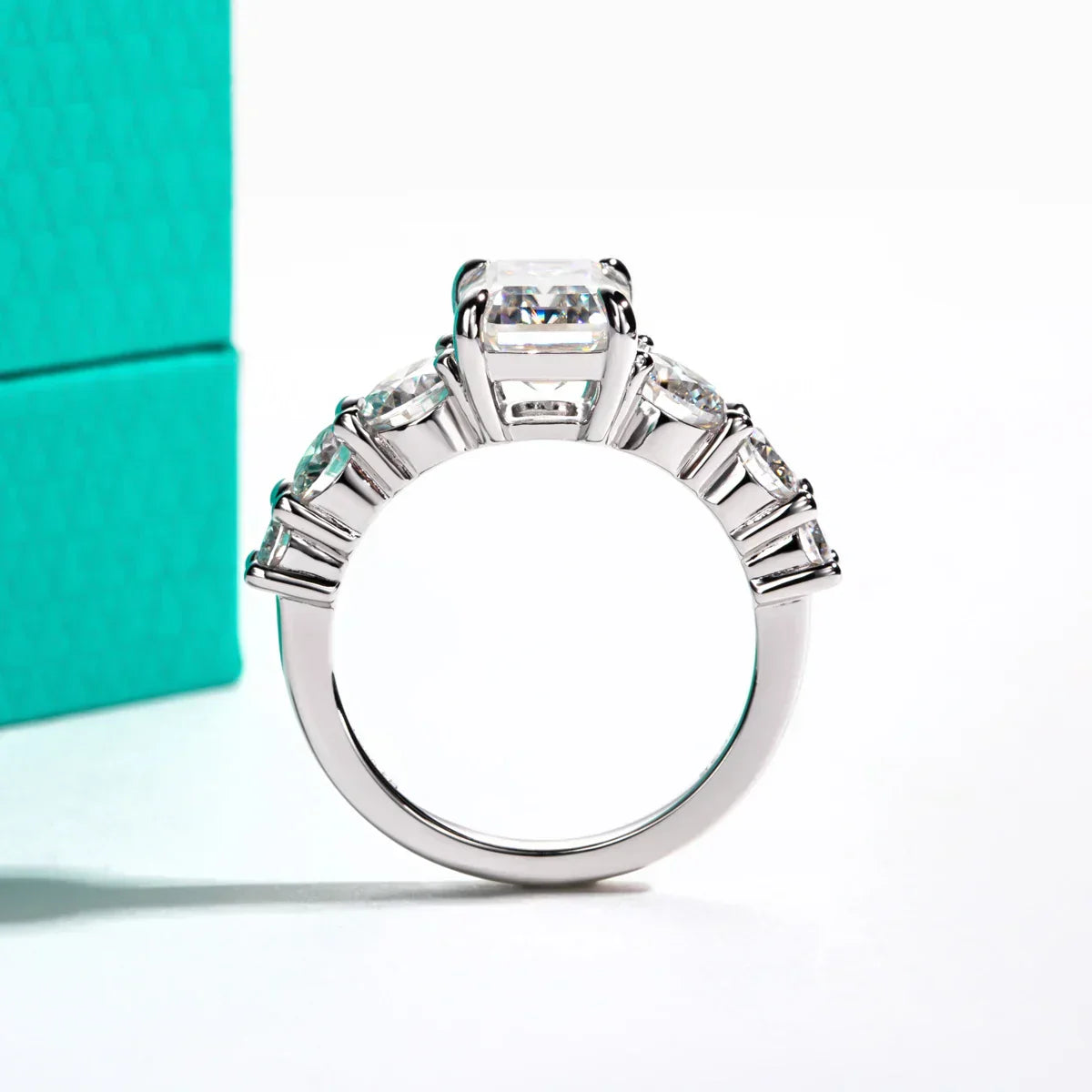 3 CT Emerald Cut Moissanite Engagement Ring