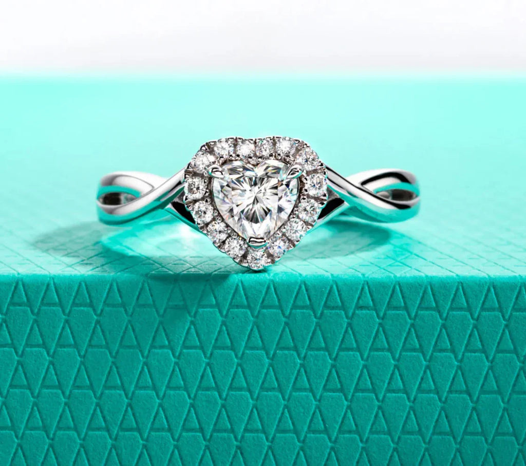 0.5 CT Heart Cut Infinity Moissanite Engagement Ring