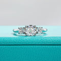 1.6 CTTW 3 Stone Moissanite Engagement Ring