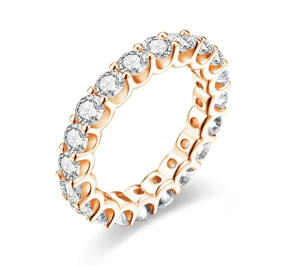 3.5MM Round Cut Moissanite Eternity Wedding Band