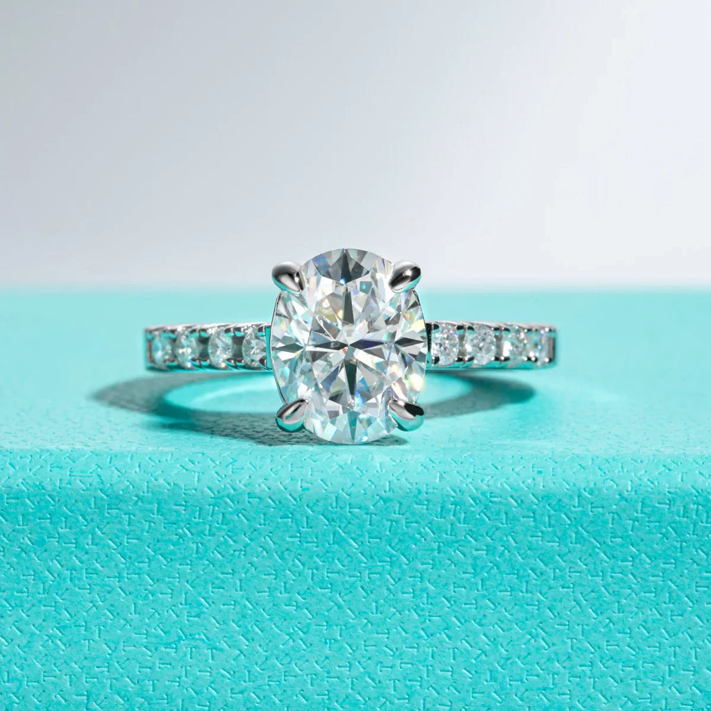 3 CT Oval Cut Moissanite Engagement Ring