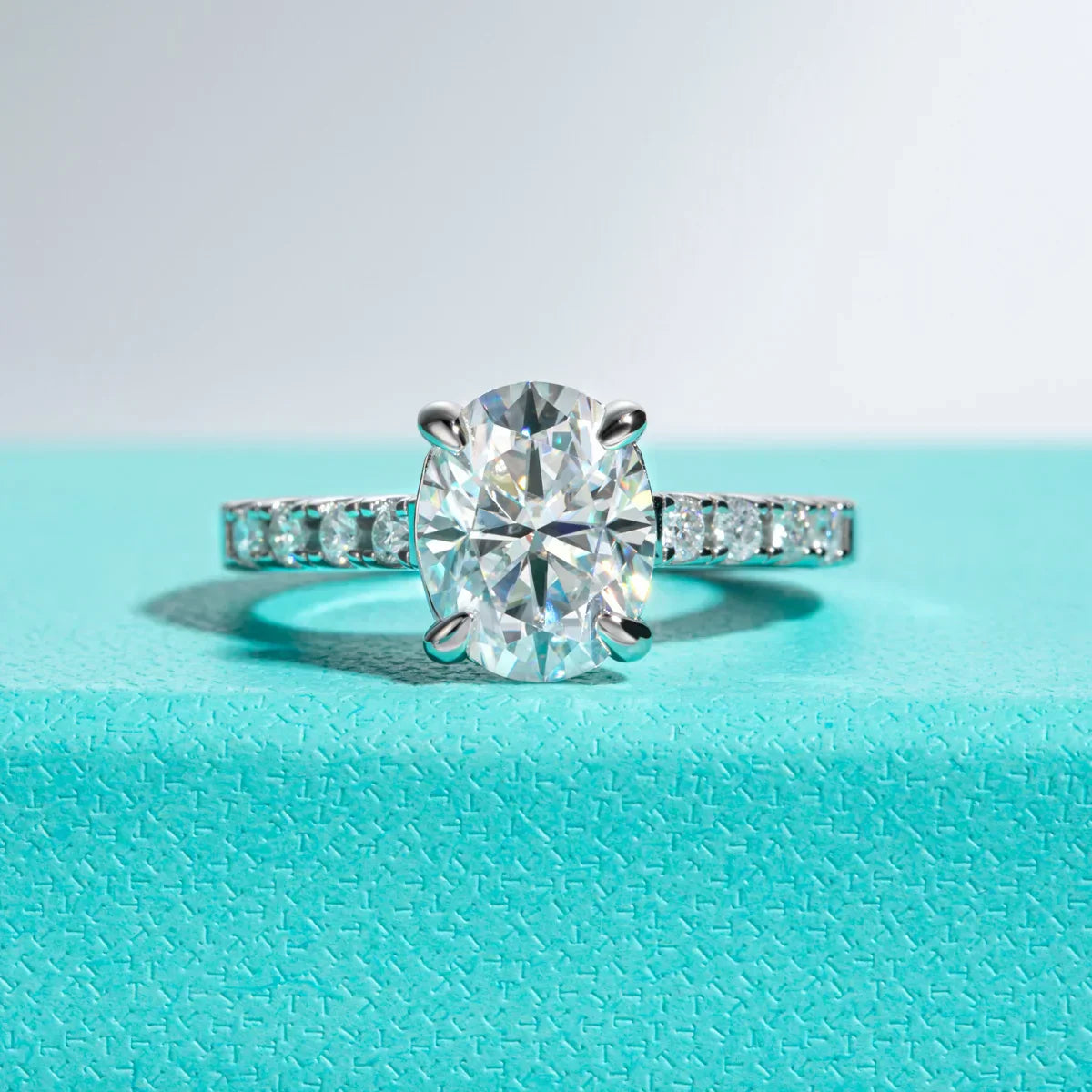 3 CT Oval Cut Moissanite Engagement Ring