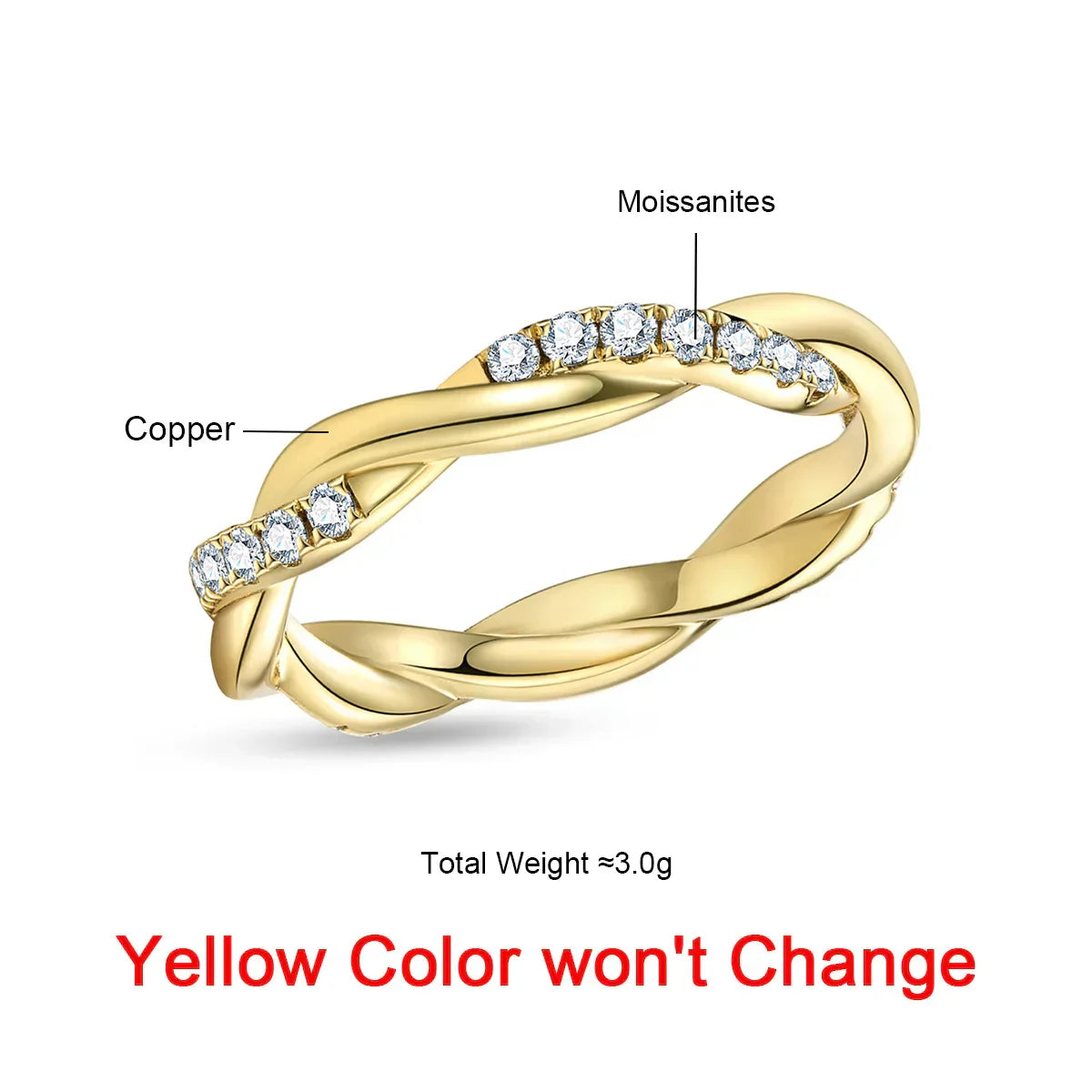 1.5MM D Color Moissanite Infinity Wedding Band