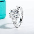 3.8 CTTW Oval Cut D Color Moissanite Engagement Ring