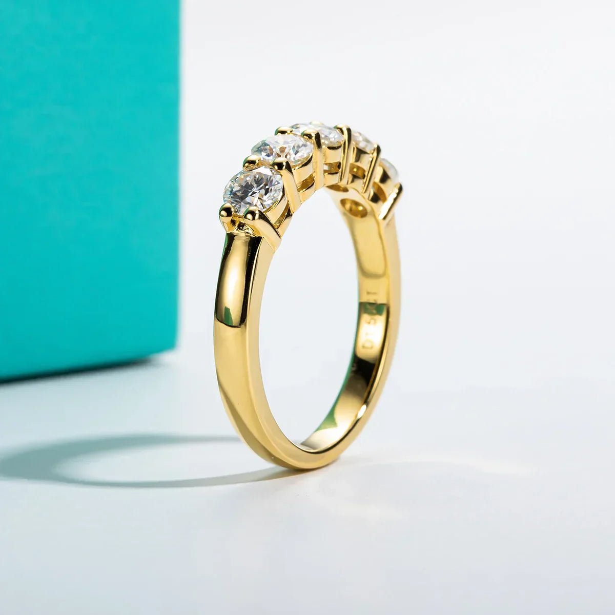 4MM Round Cut Half Eternity Moissanite Band