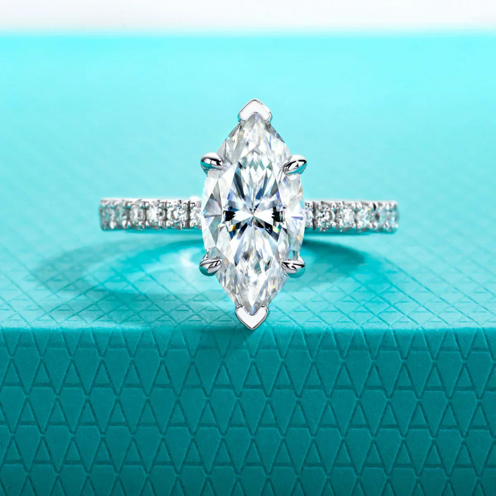 3 CT Marquise Cut Moissanite Engagement Ring