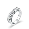 4*4mm 5 Stone Heart Cut Moissanite Engagement Ring