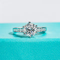 1.2 CT Princess & Round Cut Moissanite Engagement Ring Set
