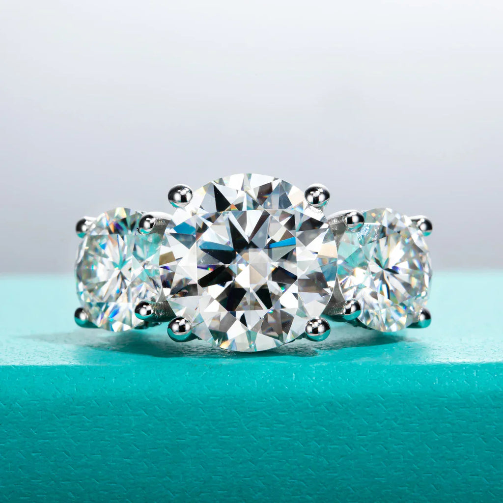 11CTTW Round Cut Moissanite Engagement Ring