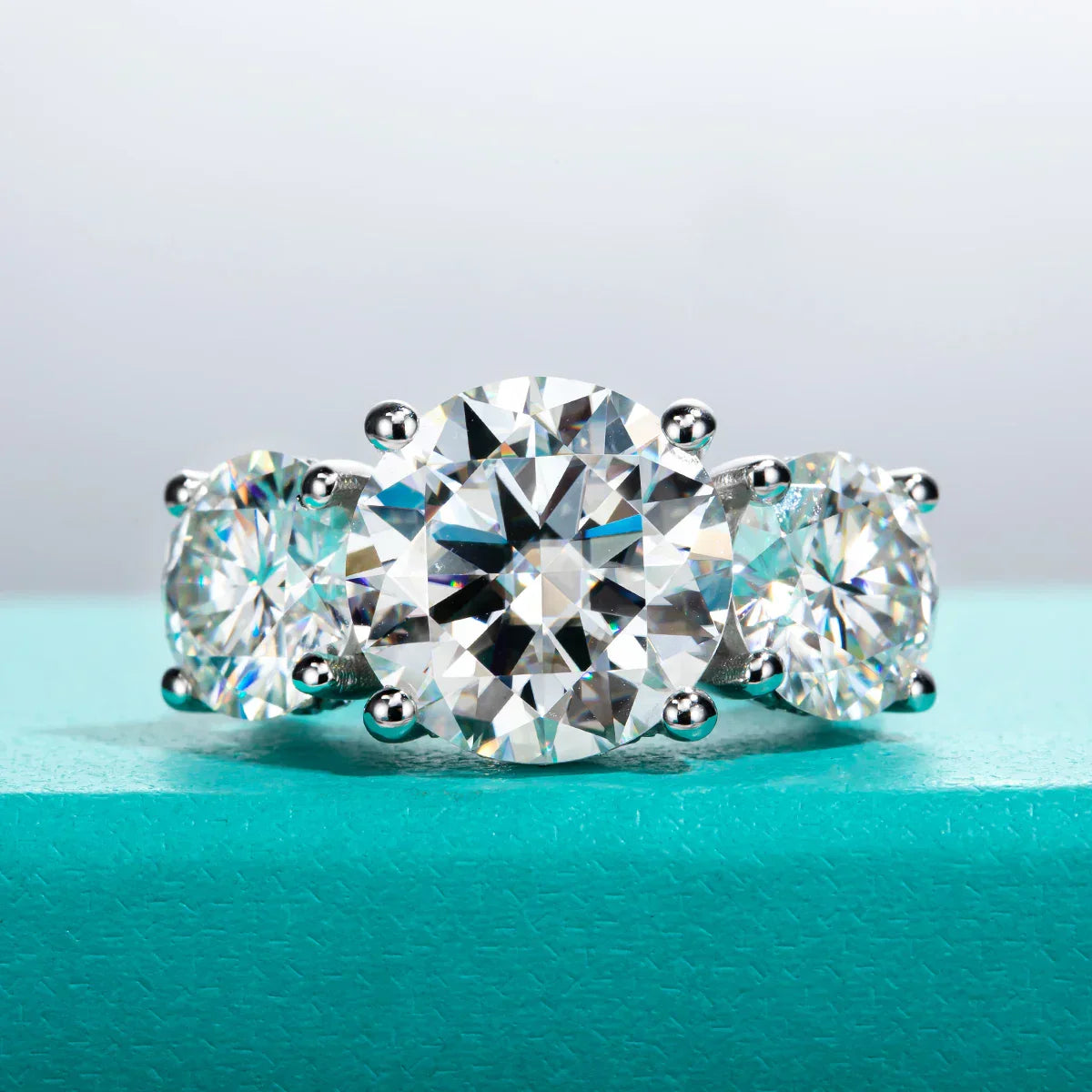 11CTTW Round Cut Moissanite Engagement Ring