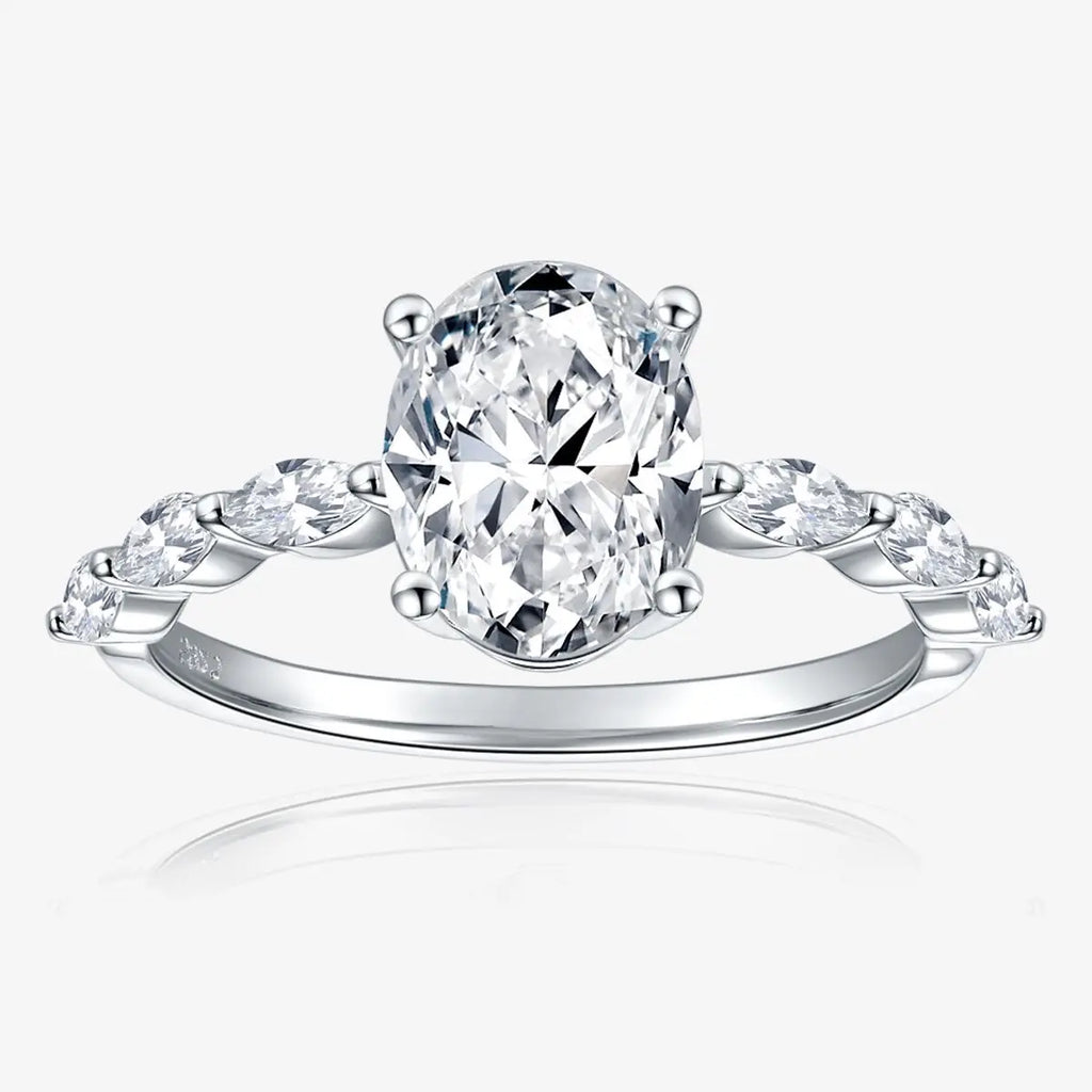 2CT Oval Cut Moissanite Engagement Ring