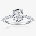 2CT Oval Cut Moissanite Engagement Ring