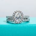 2 CT Oval Cut Moissanite Bridal Ring Set