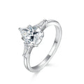 VVS1 D Color 1.5 CT Pear Cut Moissanite Ring