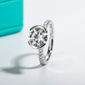 3CT D Color Moissanite Engagement Ring