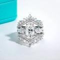 4 CTTW Marquise/Pear Cut Moissanite Engagement Ring