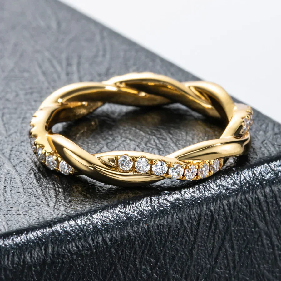 1.5MM D Color Moissanite Infinity Wedding Band