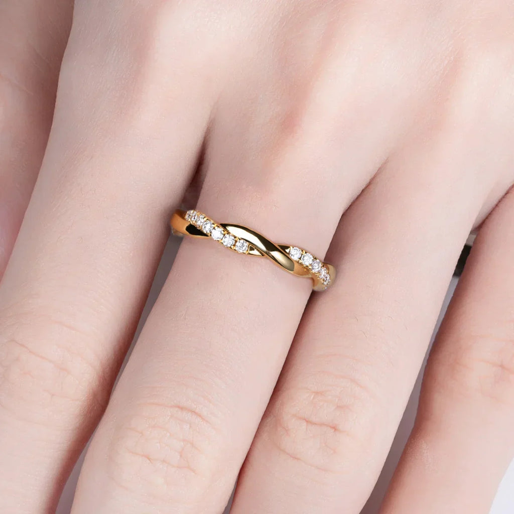 1.5MM D Color Moissanite Infinity Wedding Band
