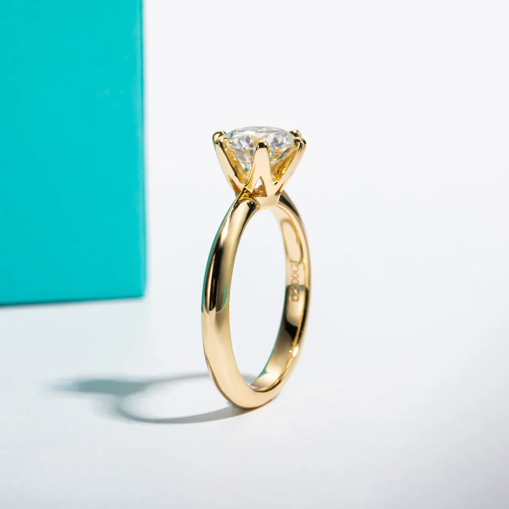 2CT/3CT Round Cut Moissanite Solitaire Ring