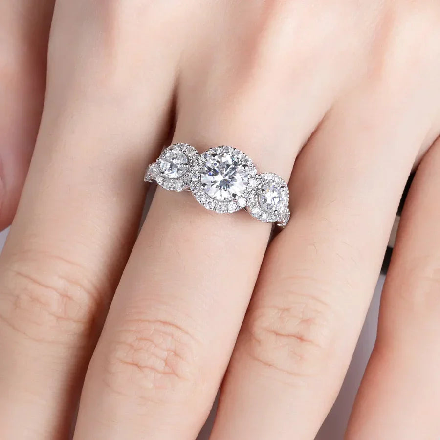 2.22 CTTW D Color Moissanite Engagement Ring