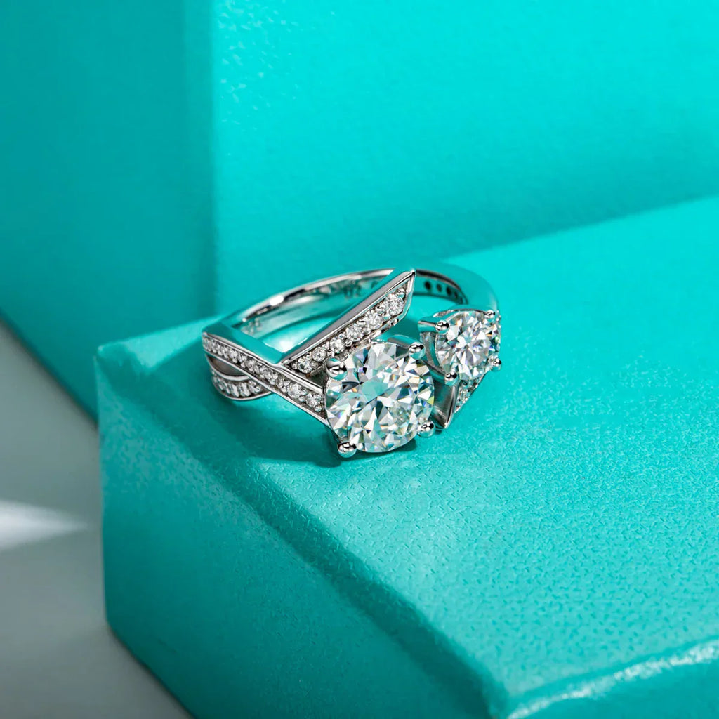 2 CT Moissanite Engagement Adjustable Ring