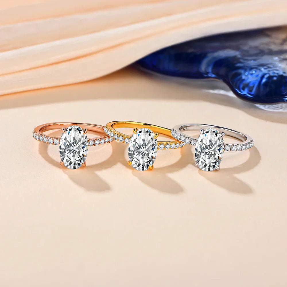 3.5CT Oval Cut Moissanite Engagement Ring