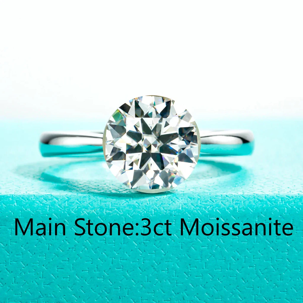 2CT/3CT Round Cut Moissanite Engagement Ring