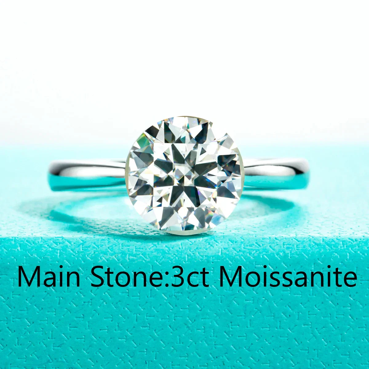 2CT/3CT Round Cut Moissanite Engagement Ring