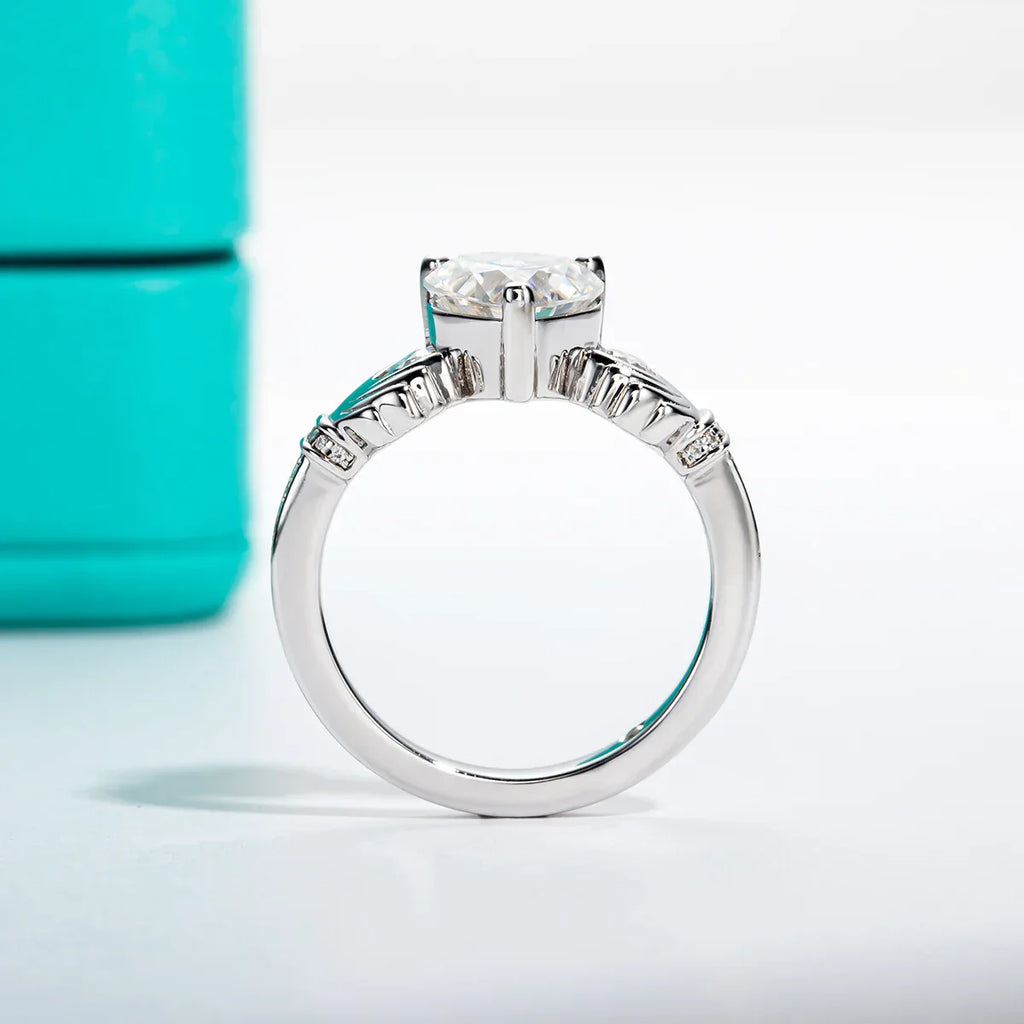 2 CT Heart Cut Moissanite Claddagh Irish Ring