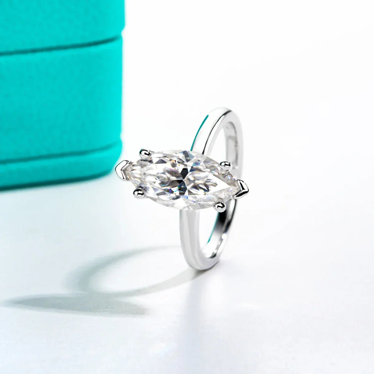 3 CT D Color Marquise Cut Moissanite Engagement Wedding